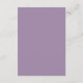 Carte D'accompagnement Regal Lavender | Mariage Détails de l'invité Code  (Dos)