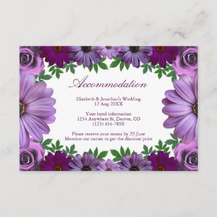 Carte D'accompagnement Regal Purple Floral Mariage Logement