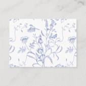 Carte D'accompagnement Regency Blue Floral Mariage Hébergements (Dos)