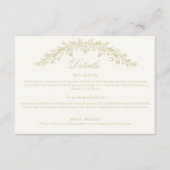 Carte D'accompagnement Regency Era Wedding Elegant Heirloom Details (Devant)