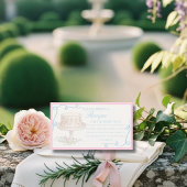 Carte D'accompagnement Regency Garden Party Request Recipe Bridal Shower