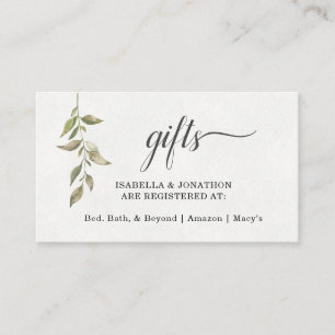 Carte D'accompagnement Registre Cadeau Aquarelle Insertion / Enceinte Inv