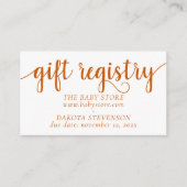 Carte D'accompagnement Registre cadeau d'automne simple | Burnt Orange N' (Devant)