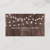 Carte D'accompagnement Registre cadeau de douche nuptiale en bois foncé e (Dos)