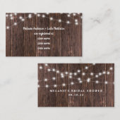 Carte D'accompagnement Registre cadeau de douche nuptiale en bois foncé e (Devant / Derrière)