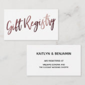 Carte D'accompagnement Registre cadeau de Rose d'or décontracté main (Devant / Derrière)