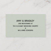 Carte D'accompagnement Registre cadeau décontracté Sage Green pour écritu (Dos)