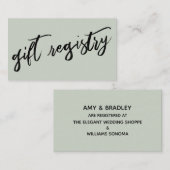 Carte D'accompagnement Registre cadeau décontracté Sage Green pour écritu (Devant / Derrière)