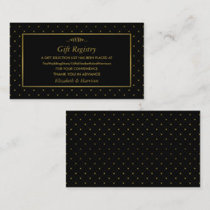 Carte D'accompagnement Registre cadeau d'effet Black & Gold moderne