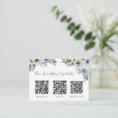 Carte D'accompagnement Registre cadeau Dusty Blue Mariage QR Code RSVP (Debout devant)