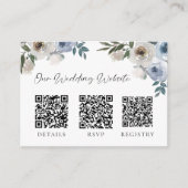 Carte D'accompagnement Registre cadeau Dusty Blue Mariage QR Code RSVP (Devant)