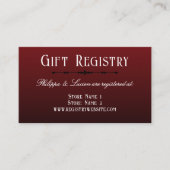 Carte D'accompagnement Registre cadeau Mariage Black Red Ombre Goth (Devant)