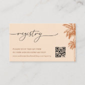 Carte D'accompagnement Registre cadeau Mariage de code QR de palmier en t (Devant)