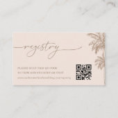 Carte D'accompagnement Registre cadeau Mariage de code QR Palm Tree (Devant)
