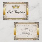 Carte D'accompagnement Registre Cadeau Mariage Ornate Fairytale Storybook (Devant / Derrière)