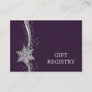 Carte D'accompagnement Registre cadeau mariage Silver Snowflakes