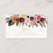 Carte D'accompagnement Registre cadeau Mariage Tropical Boho en plumes d' (Devant)