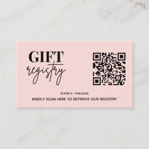 Carte D'accompagnement Registre cadeau moderne Code QR du registre Mari