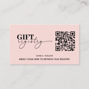 Carte D'accompagnement Registre cadeau moderne Code QR du registre Mari