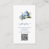 Carte D'accompagnement Registre cadeau QR Code Baby shower Blue Hydrangea (Devant)