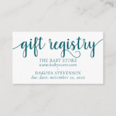 Carte D'accompagnement Registre cadeau Turquoise simple | Blue-Green N'im (Devant)