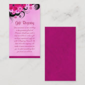 Carte D'accompagnement Registre Cadeaux Fuchsia Hibiscus Mini Mariage (Devant / Derrière)