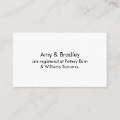 Carte D'accompagnement Registre Cadeaux mariage, Élégante Typographie De  (Dos)