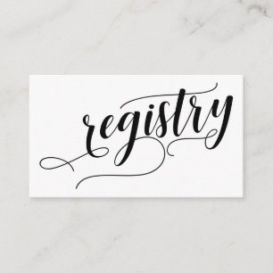 Carte D'accompagnement Registre Cadeaux mariage, Élégante Typographie De