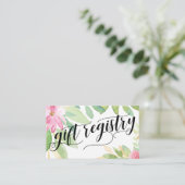 Carte D'accompagnement Registre Cadeaux Script couleur aquarelle Fleurs (Debout devant)