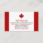 Carte D'accompagnement Registre canadien des cadeaux de Mariages de drape (Devant)