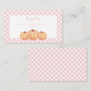 Carte D'accompagnement Registre citrouille Baby shower rose