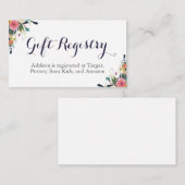 Carte D'accompagnement Registre de Baby shower à fleurs colorées Insérer  (Devant / Derrière)