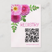 Carte D'accompagnement Registre de Baby shower de fille rose violet Dahli (Devant)