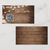 Carte D'accompagnement Registre de cadeaux avec code QR Fleurs de campagn (Devant / Derrière)