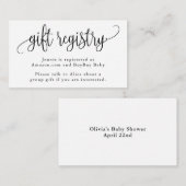 Carte D'accompagnement Registre de cadeaux de calligraphie noir et blanc (Devant / Derrière)