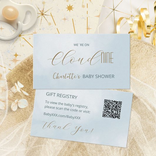 Carte D'accompagnement Registre de cadeaux de Cloud 9 Celestial Blue pour