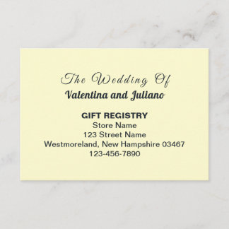 Carte D'accompagnement Registre de cadeaux de mariage avec texte ardoise 