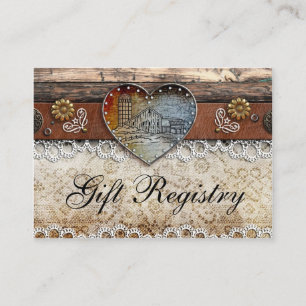 Carte D'accompagnement Registre de cadeaux de Mariage campagnard de grang