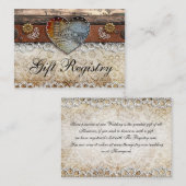 Carte D'accompagnement Registre de cadeaux de Mariage campagnard de grang (Devant / Derrière)