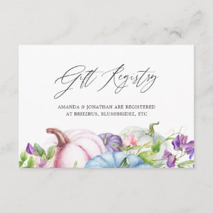 Carte D'accompagnement Registre de cadeaux de mariage floral automne