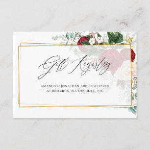 Carte D'accompagnement Registre de cadeaux de mariage géométrique floral