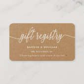 Carte D'accompagnement Registre de cadeaux de Rustic Kraft Script (Devant)