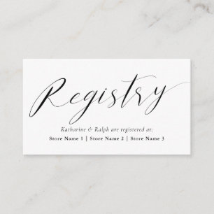 Carte D'accompagnement Registre de cadeaux Elegant Script