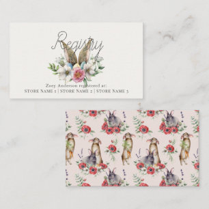 Carte D'accompagnement Registre de cadeaux floral rose Some Bunny Ear