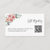 Carte D'accompagnement Registre de cadeaux Mariage de code QR Rose rose r (Devant)