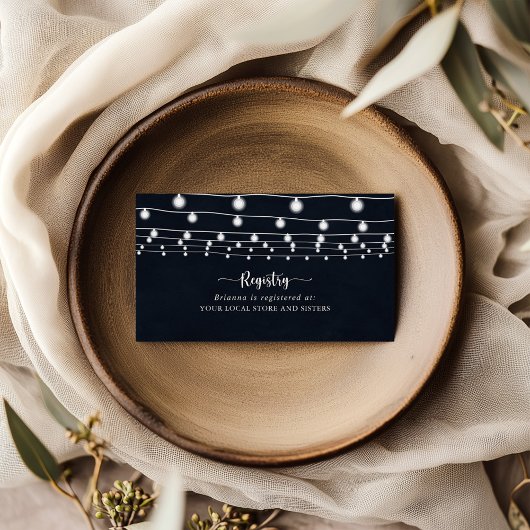Carte D'accompagnement Registre de cadeaux Mariage Rustic String Lights