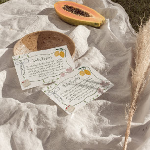 Carte D'accompagnement Registre de cadeaux pour Baby showers neutres selo