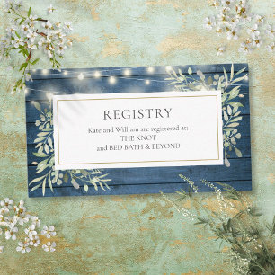 Carte D'accompagnement Registre de cadeaux Wedding shower Rustic String L