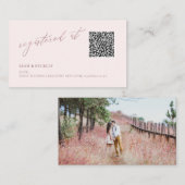 Carte D'accompagnement Registre de code QR ArtsApp Faux Rose Gold Script (Devant / Derrière)