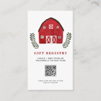 Registre de code QR de grange rouge aquarelle de f